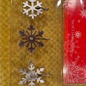 Elegant Silver Snowflake Candle Charms